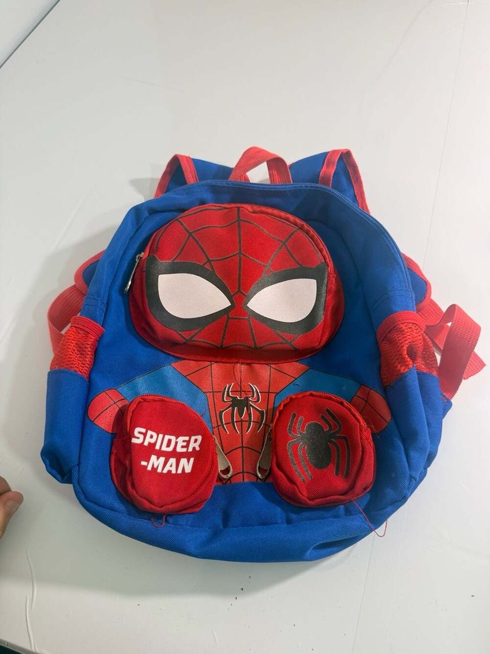 Marvel Spider-Man Blue and Red Kids School Backpack with Front Zipper Pockets